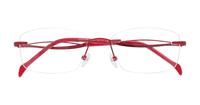 Red Finelight Fran Rectangle Glasses - Flat-lay