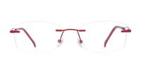 Red Finelight Fran Rectangle Glasses - Front