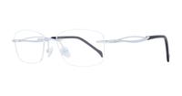 Silver Finelight Fran Rectangle Glasses - Angle