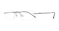 Matte Gunmetal Finelight Imperial Rectangle Glasses - Angle