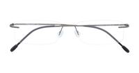 Matte Gunmetal Finelight Imperial Rectangle Glasses - Flat-lay