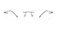 Matte Gunmetal Finelight Imperial Rectangle Glasses - Front