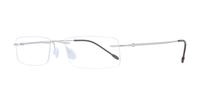 Silver Finelight Imperial Rectangle Glasses - Angle