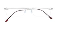 Silver Finelight Imperial Rectangle Glasses - Flat-lay
