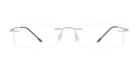 Silver Finelight Imperial Rectangle Glasses - Front