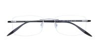 Silver / Black Finelight Pax Rectangle Glasses - Flat-lay
