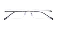 Matte Gunmetal Finelight Remy Square Glasses - Flat-lay