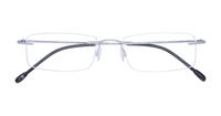 Silver Finelight Remy Square Glasses - Flat-lay