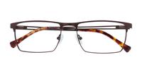 Matte Brown Glasses Direct Abraham Square Glasses - Flat-lay