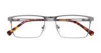 Matte Gunmetal Glasses Direct Abraham Square Glasses - Flat-lay