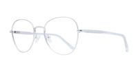 Shiny Silver Glasses Direct Aida Round Glasses - Angle