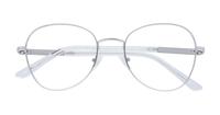 Shiny Silver Glasses Direct Aida Round Glasses - Flat-lay