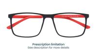 Matte Black / Red Glasses Direct Alvin Square Glasses - Flat-lay