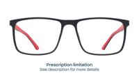 Matte Black / Red Glasses Direct Alvin Square Glasses - Front