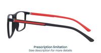 Matte Black / Red Glasses Direct Alvin Square Glasses - Side