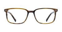 Shiny Brown Horn Glasses Direct Andre Square Glasses - Front