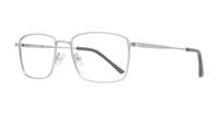 Matt Silver Glasses Direct Barnaby Rectangle Glasses - Angle