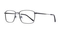 Shiny Gunmetal Glasses Direct Barnaby Rectangle Glasses - Angle
