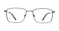 Shiny Gunmetal Glasses Direct Barnaby Rectangle Glasses - Front