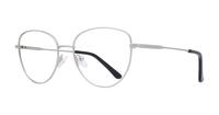Matte Silver Glasses Direct Bella Round Glasses - Angle