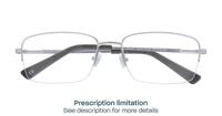 Matte Silver Glasses Direct Benard Rectangle Glasses - Flat-lay