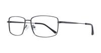 Shiny Gunmetal Glasses Direct Benjamin Rectangle Glasses - Angle