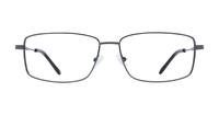 Shiny Gunmetal Glasses Direct Benjamin Rectangle Glasses - Front