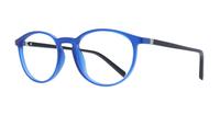 Matte Crystal Blue Glasses Direct Boston Round Glasses - Angle