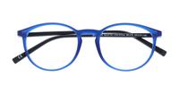 Matte Crystal Blue Glasses Direct Boston Round Glasses - Flat-lay