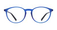 Matte Crystal Blue Glasses Direct Boston Round Glasses - Front