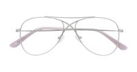 Matte Silver Glasses Direct Brooke Pilot Glasses - Flat-lay