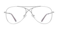 Matte Silver Glasses Direct Brooke Aviator Glasses - Front