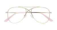 Shiny Gold Glasses Direct Brooke Aviator Glasses - Flat-lay
