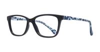 Black / Blue Glasses Direct Caitlin Wayfarer Glasses - Angle