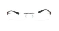 Silver/Black/Red Glasses Direct Caravelli 104 Rectangle Glasses - Front