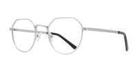 Matte Silver Glasses Direct Chase Round Glasses - Angle