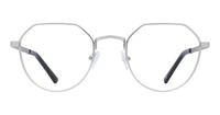 Matte Silver Glasses Direct Chase Round Glasses - Front