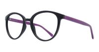 Shiny Black Glasses Direct Claire Round Glasses - Angle