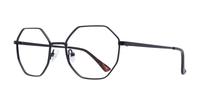 Shiny Black Glasses Direct Daelan Round Glasses - Angle