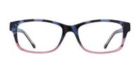 Blue/Pink Glasses Direct Daisy Rectangle Glasses - Front