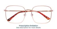 Gold/Pink Glasses Direct Dalia Square Glasses - Flat-lay