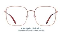 Gold/Pink Glasses Direct Dalia Square Glasses - Front