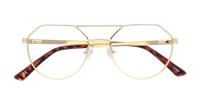 Shiny Gold Glasses Direct Daly Round Glasses - Flat-lay
