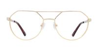 Shiny Gold Glasses Direct Daly Round Glasses - Front