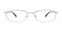 Matt Silver Glasses Direct Darby Oval Glasses - Front