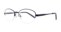 Shiny Black Glasses Direct Dee Oval Glasses - Angle