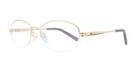 Shiny Gold Glasses Direct Dee Oval Glasses - Angle