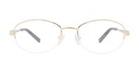 Shiny Gold Glasses Direct Dee Oval Glasses - Front