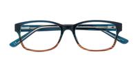 Blue / Brown Glasses Direct Dewy Rectangle Glasses - Flat-lay