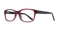 Burgundy/Black Glasses Direct Dewy Rectangle Glasses - Angle